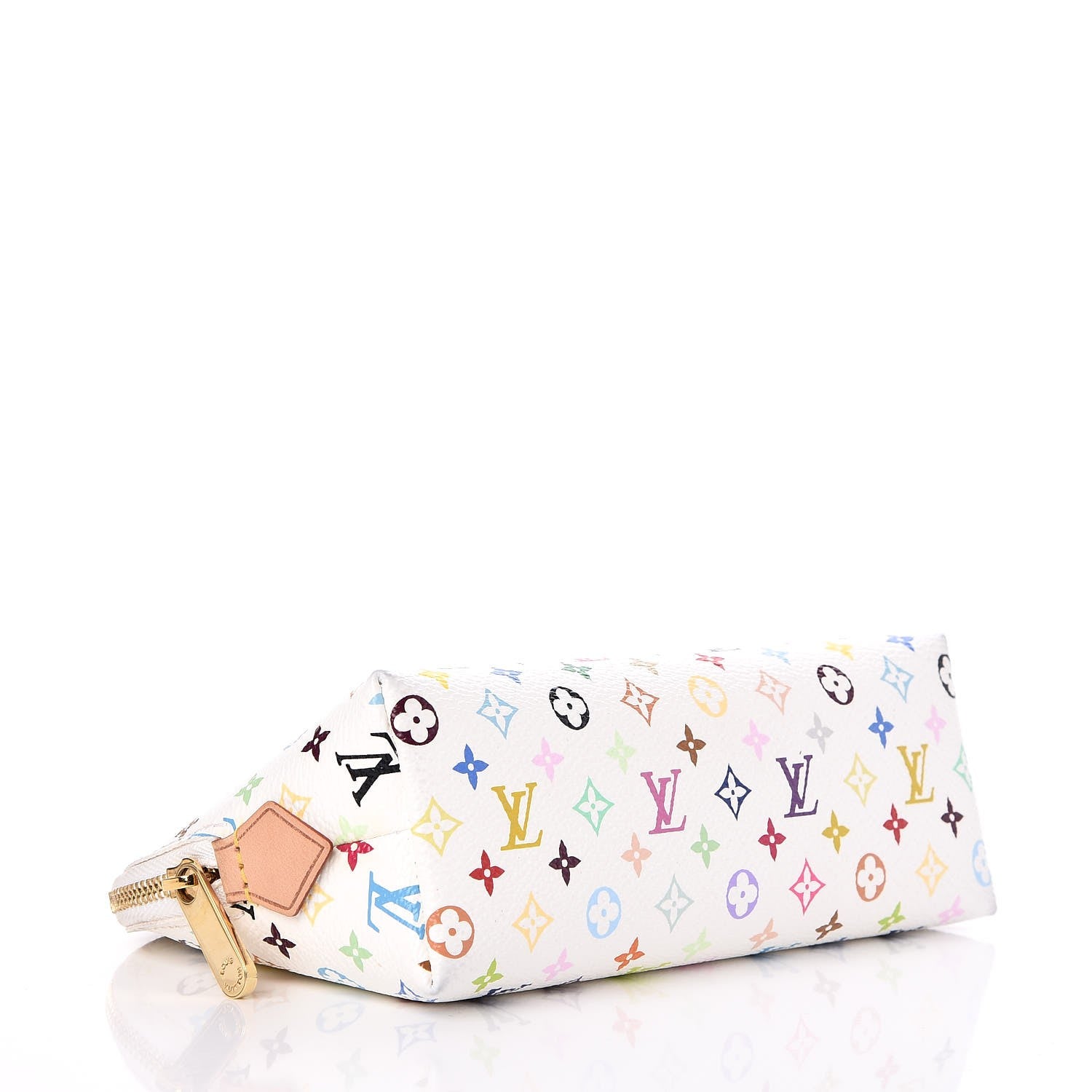 Louis Vuitton Monogram Multicolor Cosmetic Pouch White Litchi 4 of 7