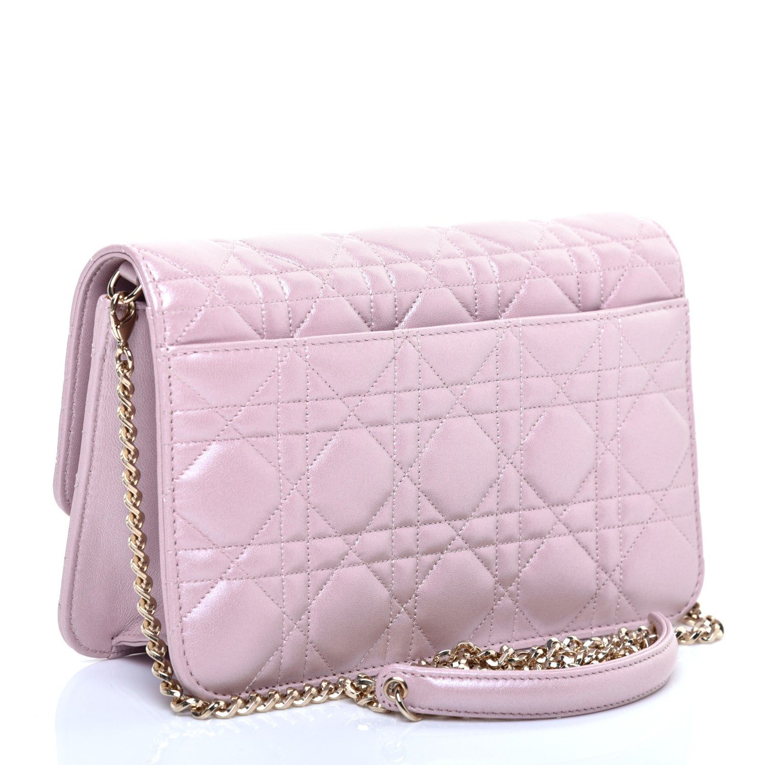 Christian Dior Pearly Lambskin Cannage Miss Dior Promenade Pouch Lotus 3 of 11