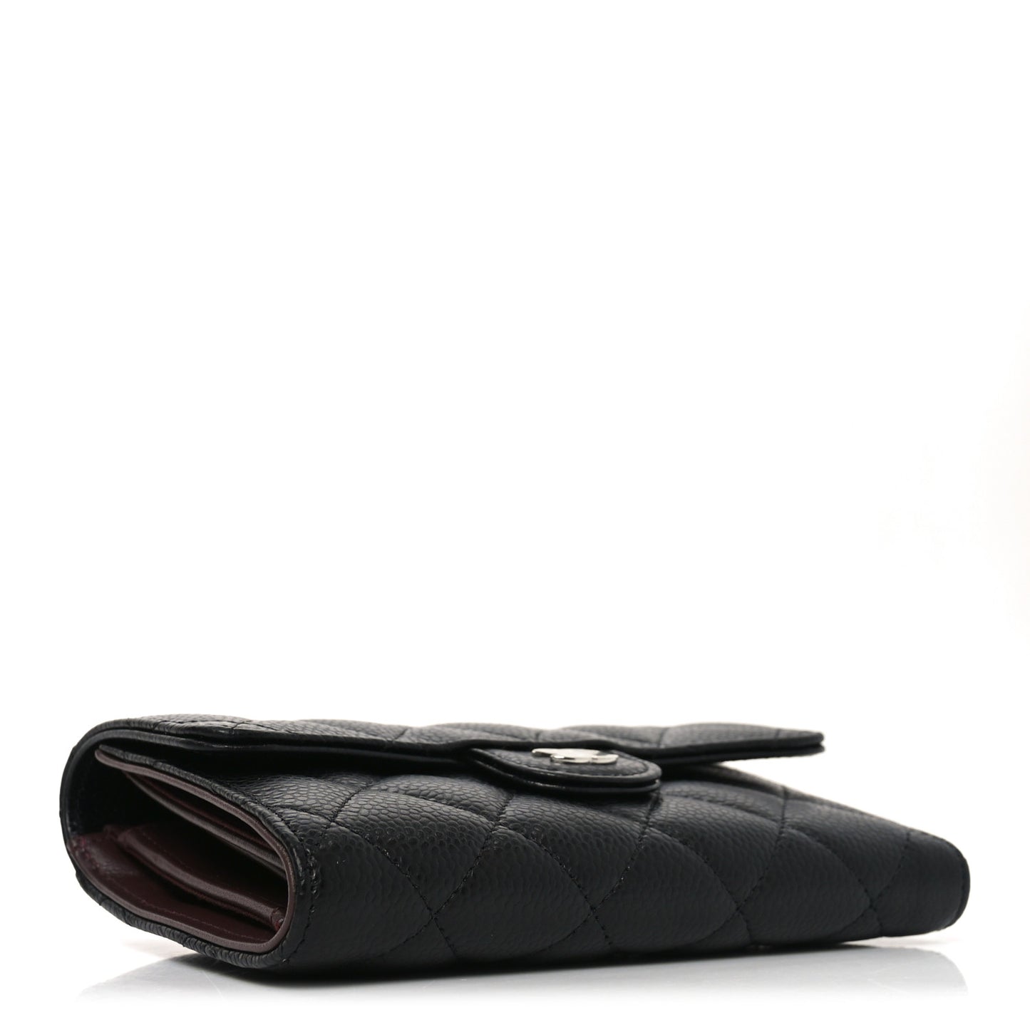 Caviar Quilted Medium Flap Wallet Black