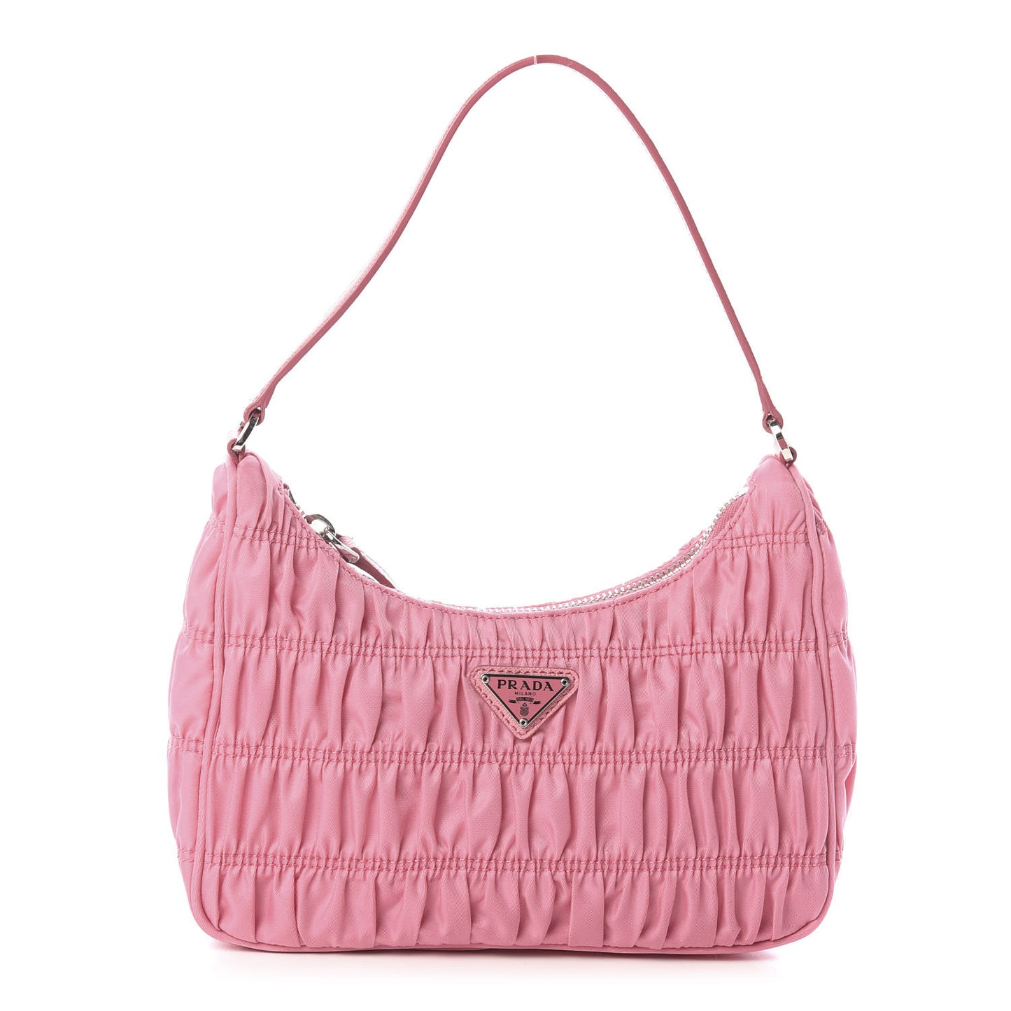 Tessuto Nylon Gaufre Shoulder Bag Begonia