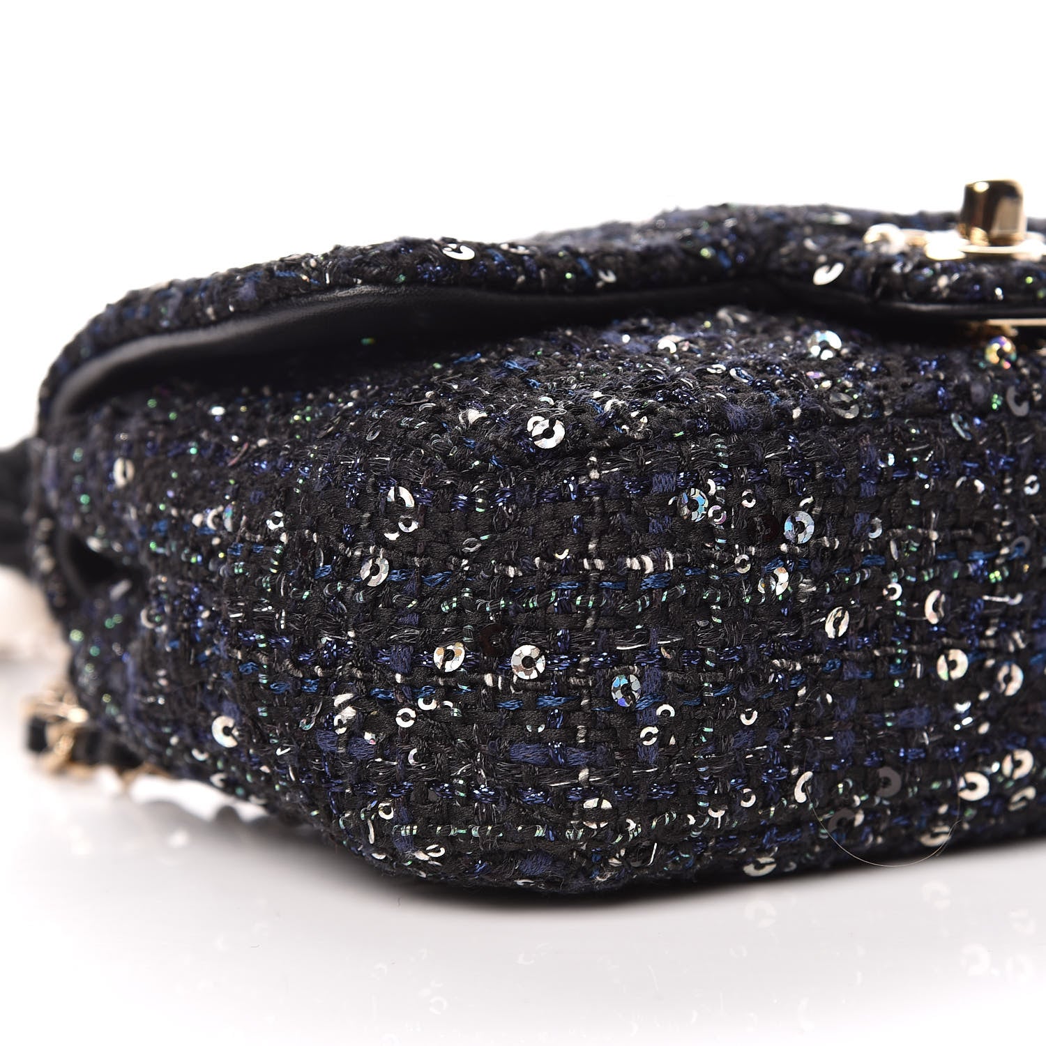 Chanel Tweed Mini Pearl Handle Flap Black Ecru 10 of 11