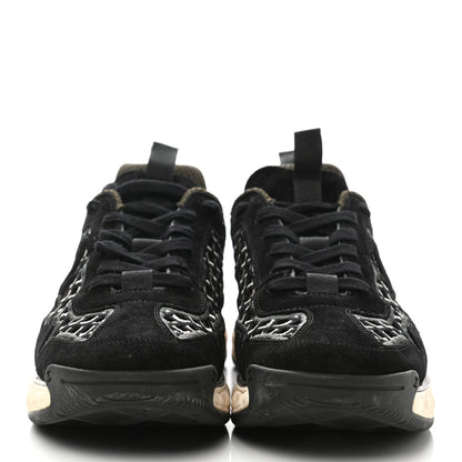 Chanel Suede Calfskin Embroidered CC Sneakers 40 Black 2 of 11