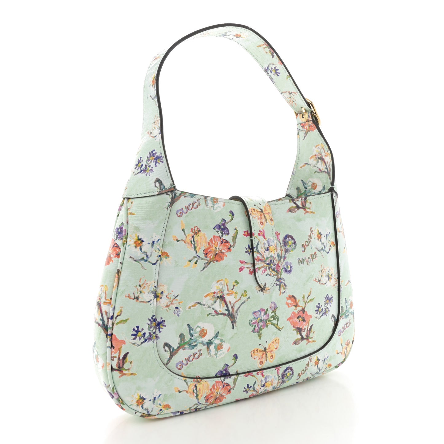 Soave Amore Calfskin Floral Small Jackie 1961 Hobo Mint Multicolor