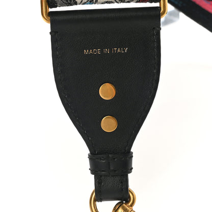 Christian Dior Lambskin Canvas Embroidered Floral Shoulder Strap Multicolor 3 of 5