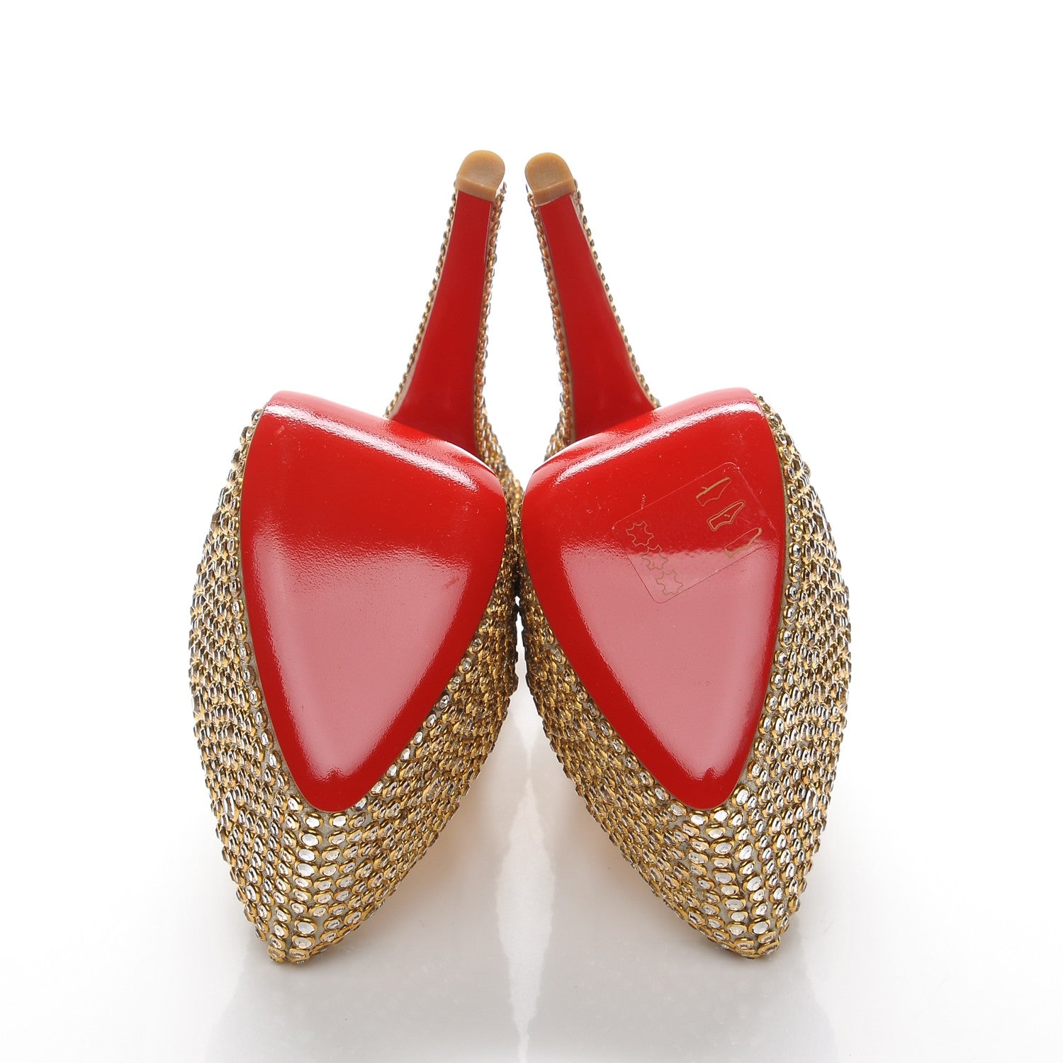 Christian Louboutin Crystal Suede Burma Daffodile Strass 160 Pumps 34 Gold 5 of 8
