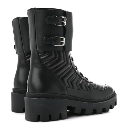 Gucci Nappa Frances GG Matelasse Platform Combat Boots 39.5 Black 4 of 9