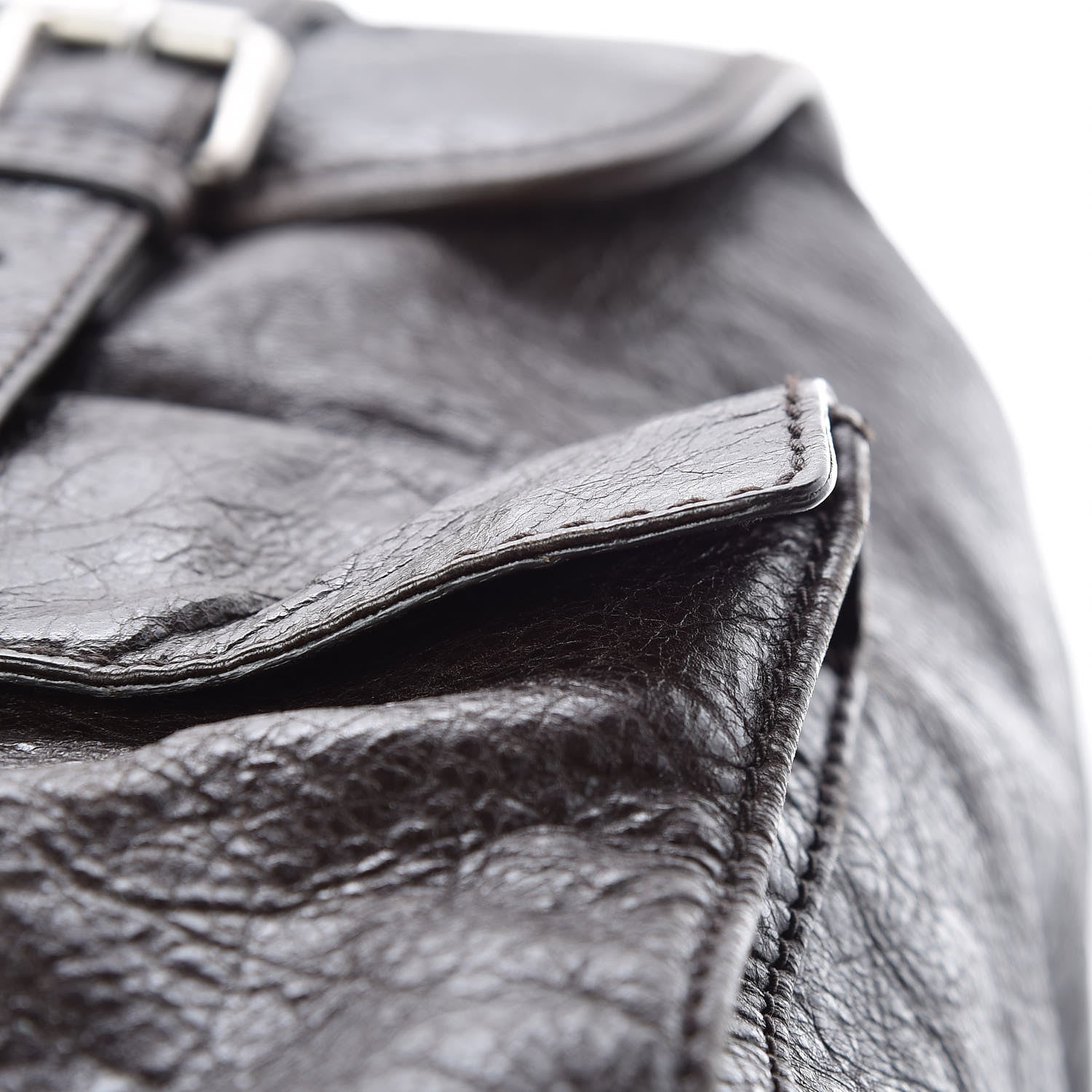 Balenciaga Agneau Classic Silver Hardware Traveler Backpack Dark Brown 16 of 23