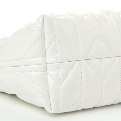 Miu Miu Iridescent Fabric Quilted Mini Spirit Ciré Bag White 9 of 10