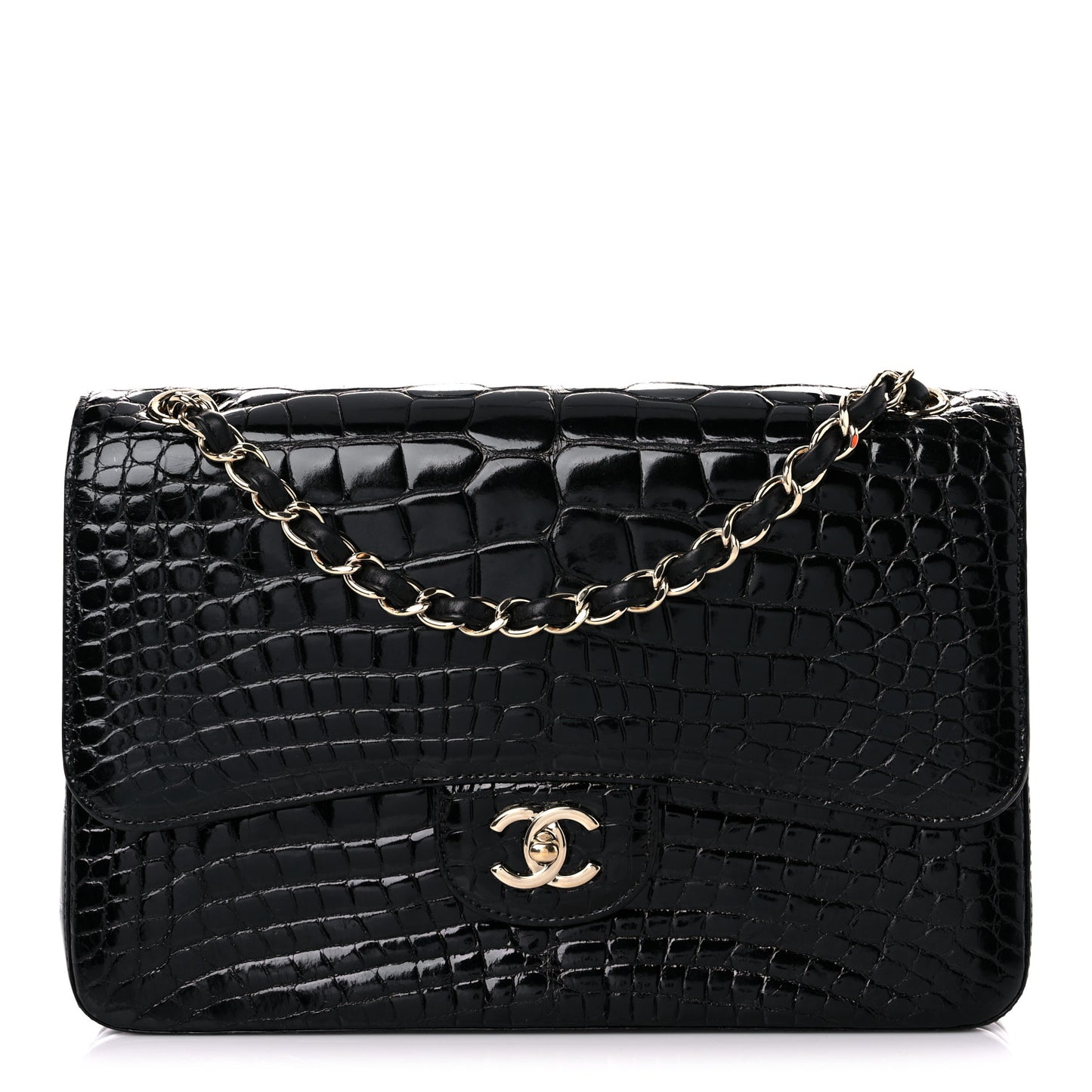 Alligator Jumbo Double Flap Black