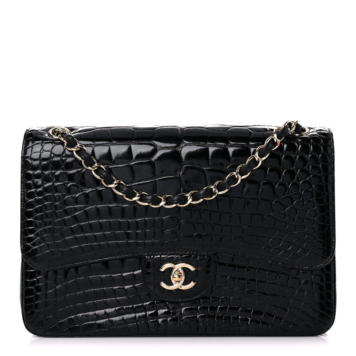 Chanel Alligator Jumbo Double Flap Black 1 of 16