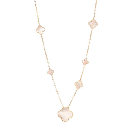 Van Cleef & Arpels 18K Yellow Gold Mother of Pearl 11 Motifs Magic Alhambra Necklace 1 of 5