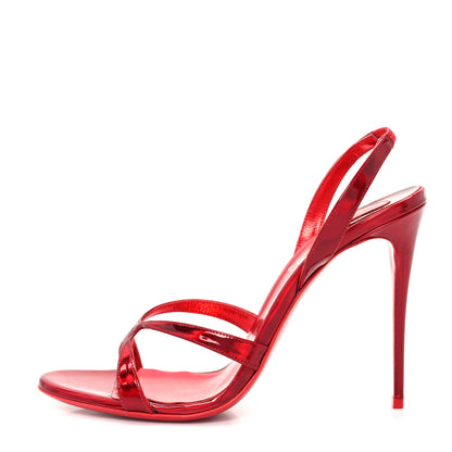 Christian Louboutin Metallic Patent Psychic Emilie 100 Slingback Sandals 39 Loubi 1 of 9