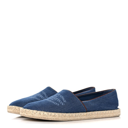 Louis Vuitton Denim Articles De Voyage Espadrille Flats 38 Blue 3 of 9