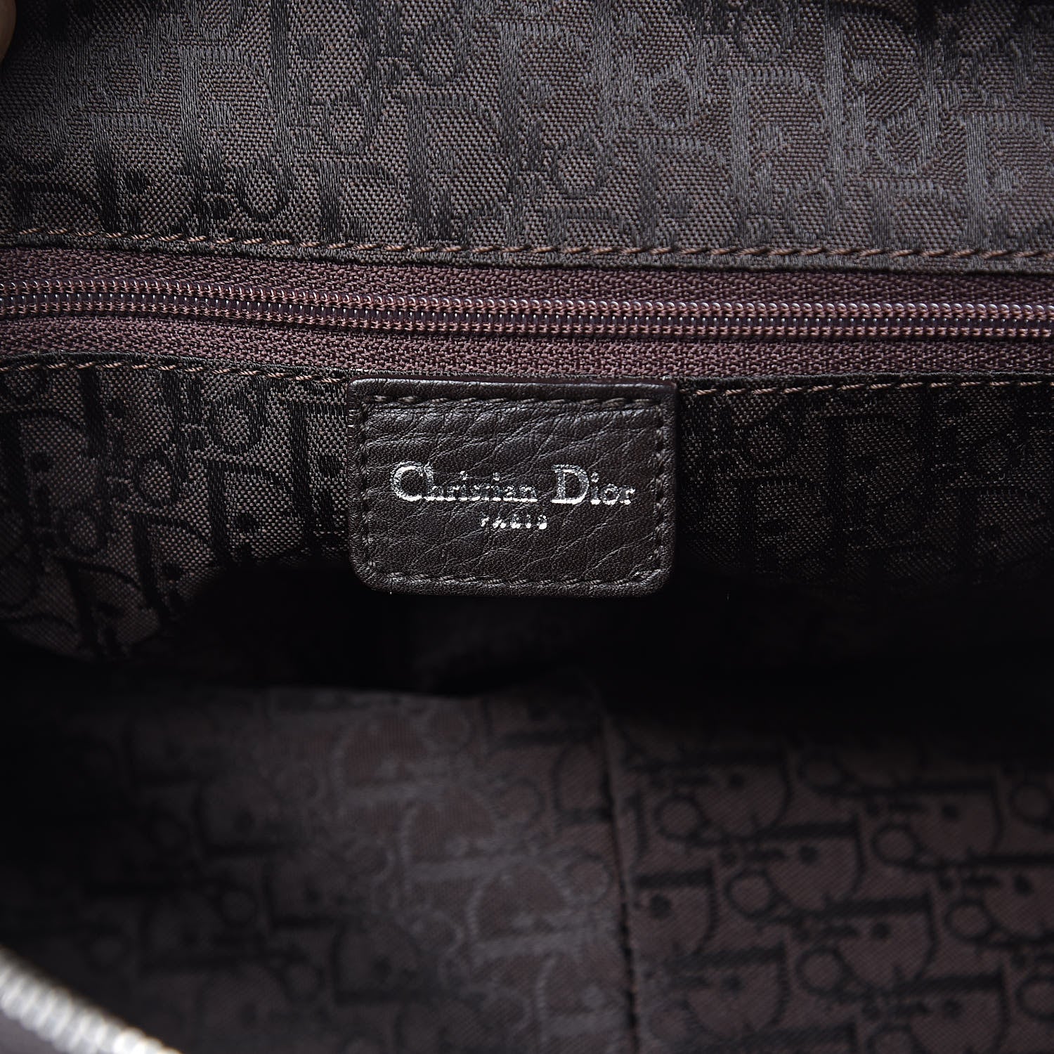 Christian Dior Calfskin Cannage Handbag Dark Brown 6 of 12