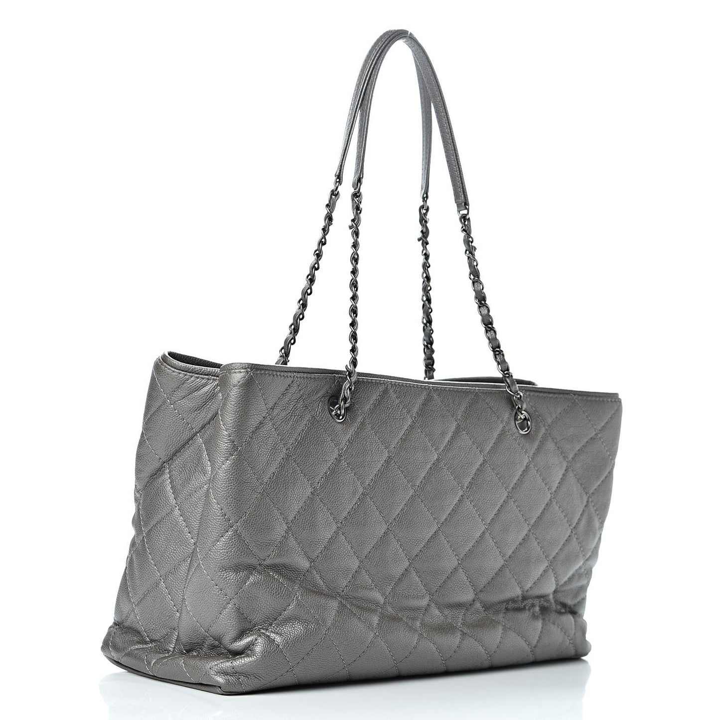 Metallic Caviar Large Be Caviar Tote Silver