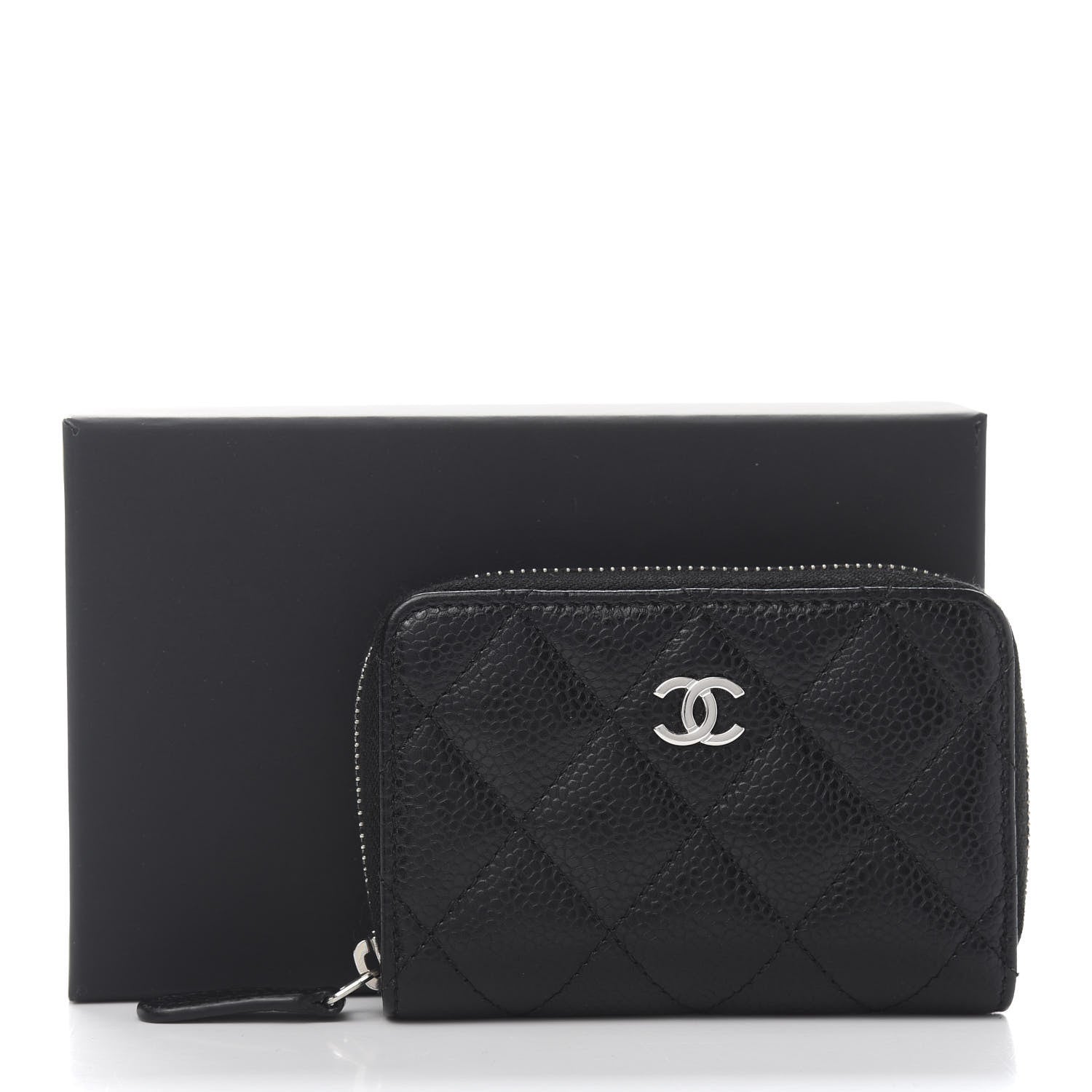 Chanel Caviar Quilted Zip Coin Purse Black 10 of 10