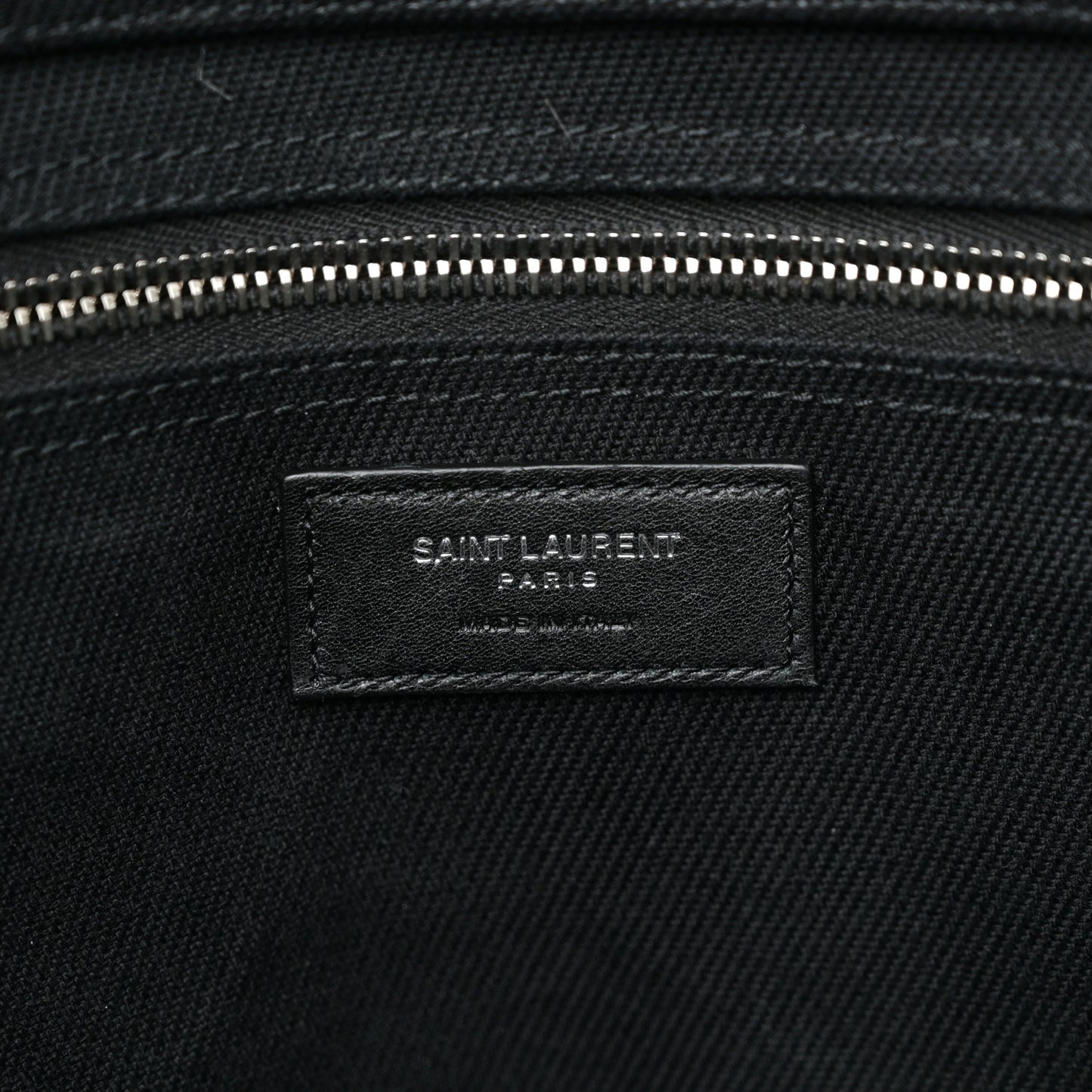 Linen Calfskin Rive Gauche Tote Black