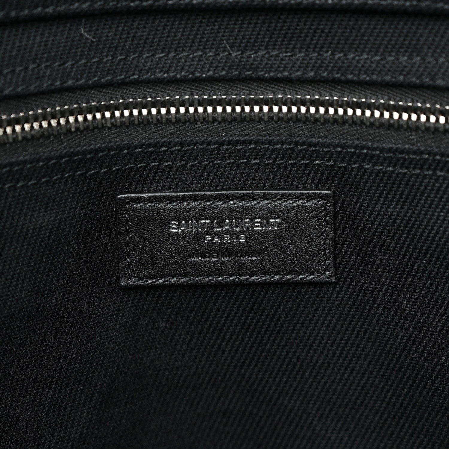 Saint Laurent Linen Calfskin Rive Gauche Tote Black 6 of 9