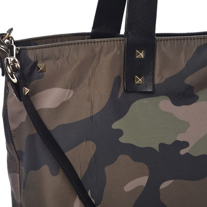 Valentino Garavani Nylon Camouflage Rockstud Reversible Tote Green Blue Fluo 13 of 14
