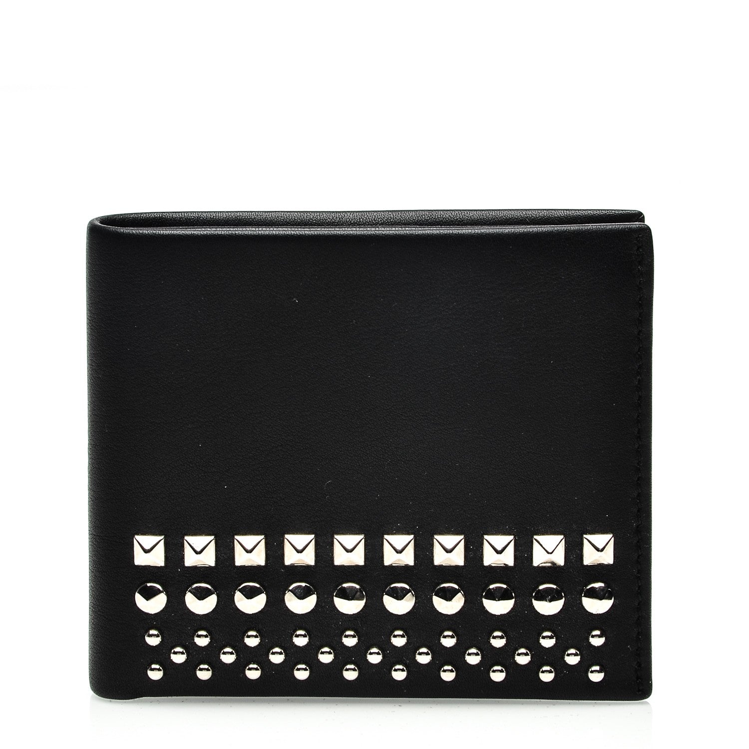 Gucci Calfskin Studded Bi-Fold Wallet Black 1 of 6