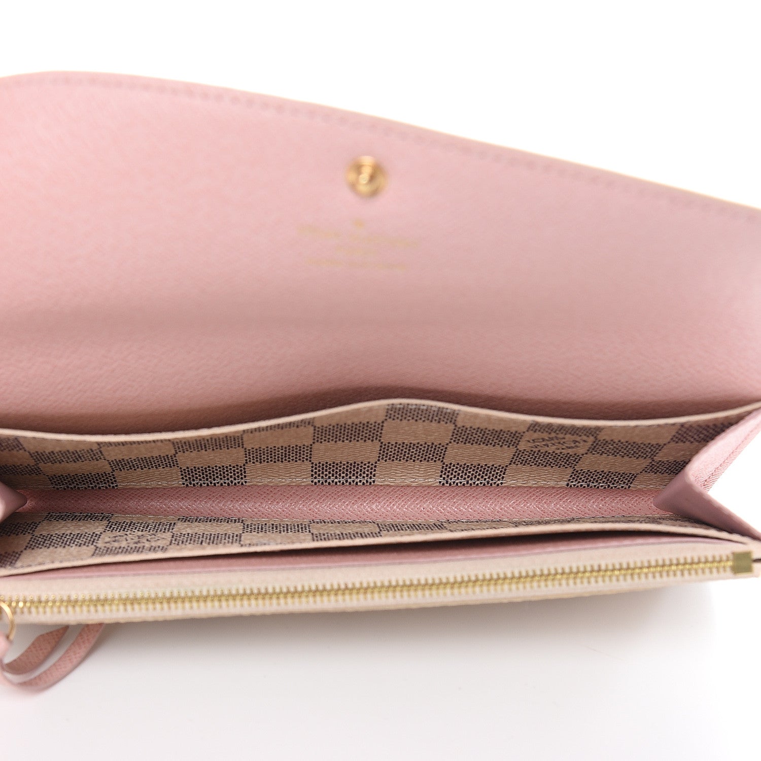 Louis Vuitton Damier Azur Emilie Wallet Rose Ballerine 5 of 14