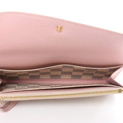 Louis Vuitton Damier Azur Emilie Wallet Rose Ballerine 5 of 14