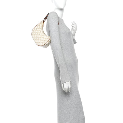 Celine Canvas Calfskin Ava Triomphe Shoulder Bag White 2 of 10
