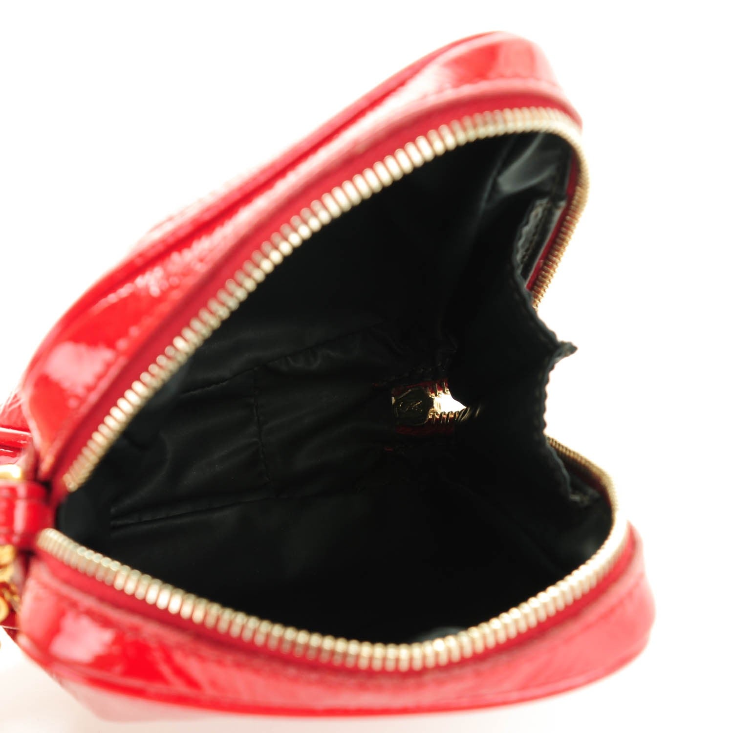 Saint Laurent Textured Patent Mini Wristlet Red 5 of 7