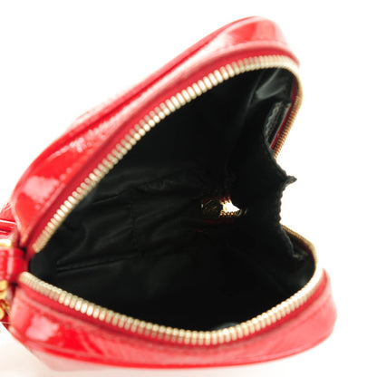 Saint Laurent Textured Patent Mini Wristlet Red 5 of 7