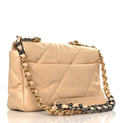 Chanel Goatskin Quilted Medium Chanel 19 Flap Beige 3 of 9