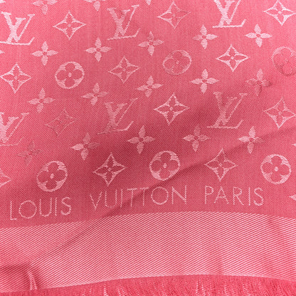 Louis Vuitton Silk Wool Monogram Shawl Fuschia 2 of 4