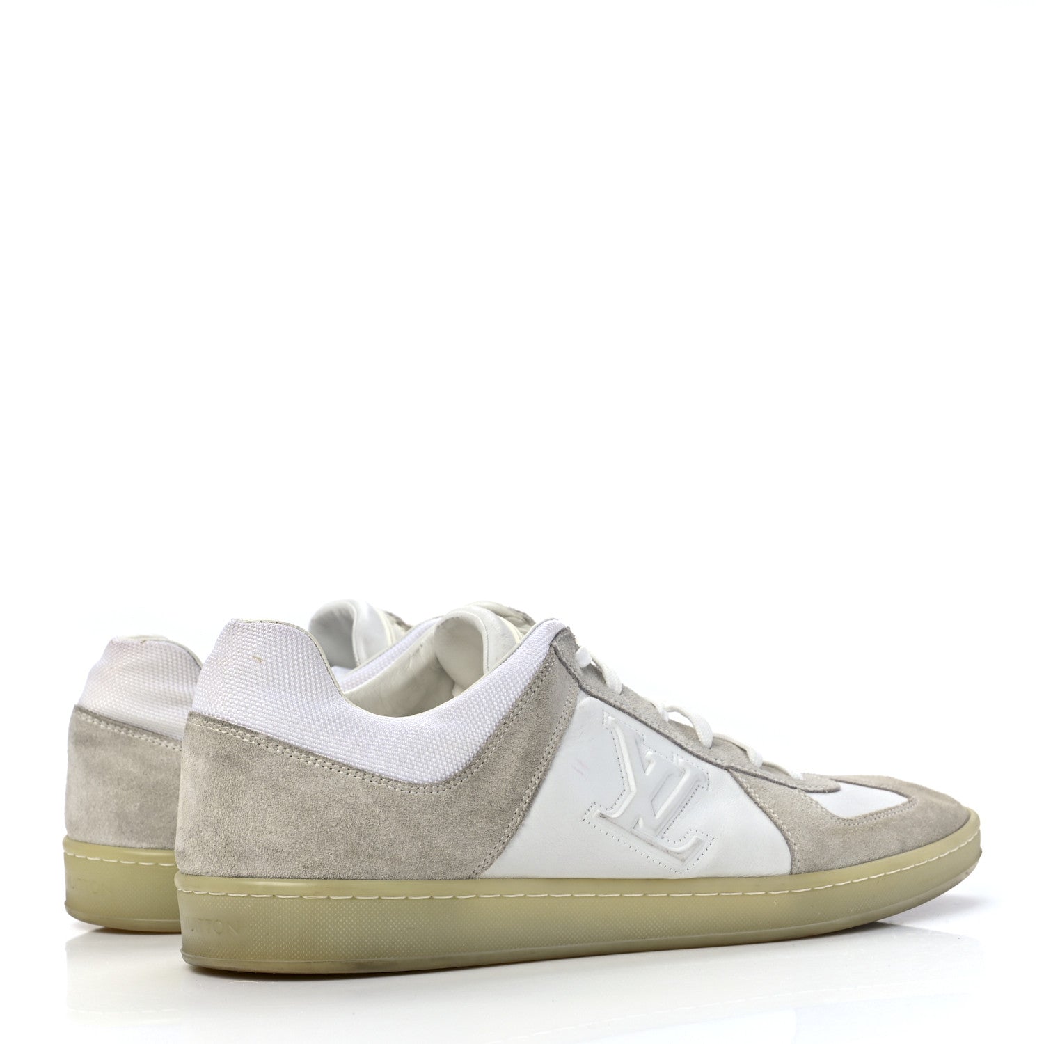Louis Vuitton Calfskin Suede LV Mens Sneakers 9 White 4 of 9