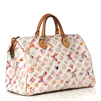 Louis Vuitton Watercolor Aquarelle Speedy 35 White 3 of 25
