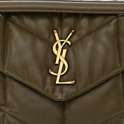 Saint Laurent Lambskin Quilted Medium Loulou Puffer Monogram Chain Satchel Seaweed 8 of 11