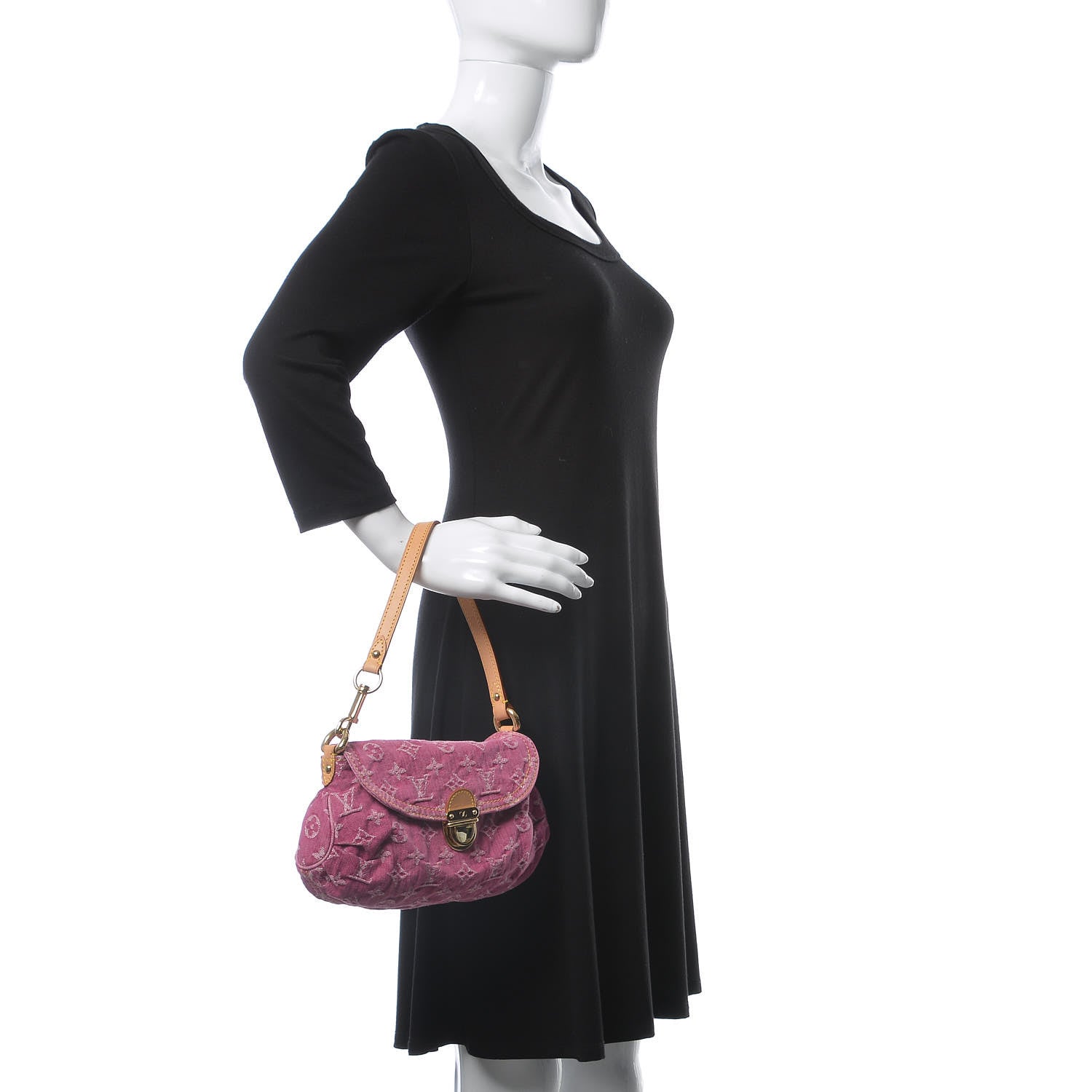Louis Vuitton Monogram Denim Mini Pleaty Fuchsia 2 of 11