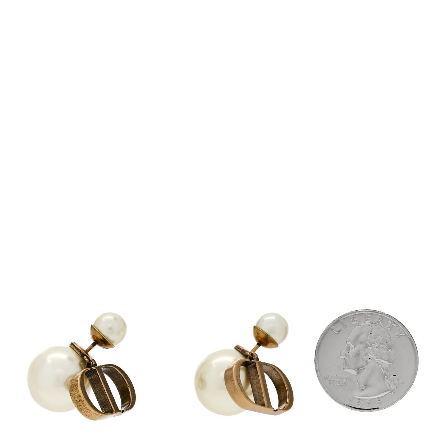 Metal Pearl Tribales Earrings Gold