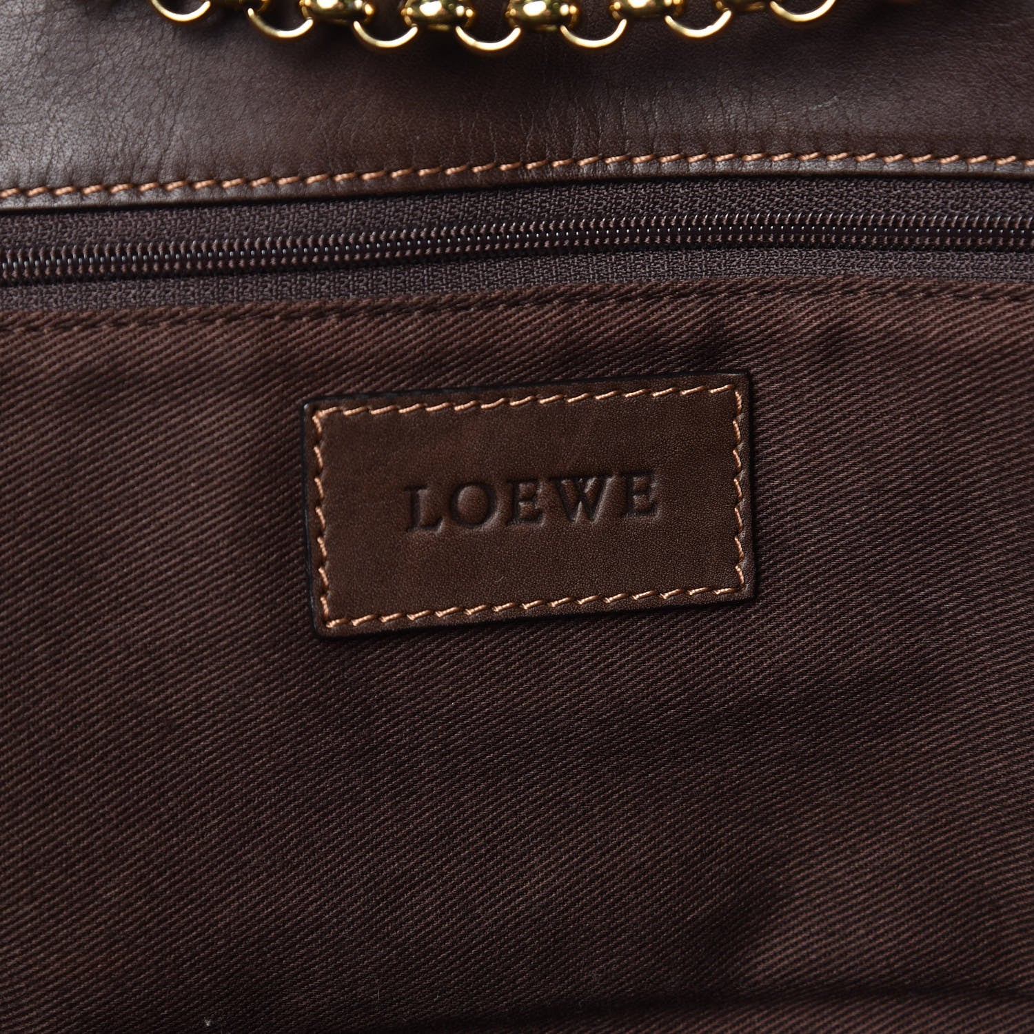 Loewe Nappa Chain Logo Shopper Tote Brown 6 of 8