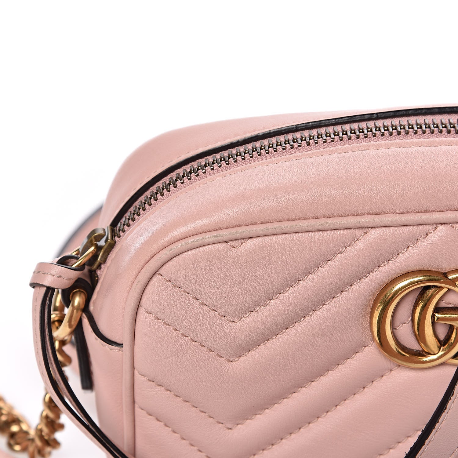 Gucci Calfskin Matelasse Mini GG Marmont Chain Shoulder Bag Perfect Pink 10 of 10