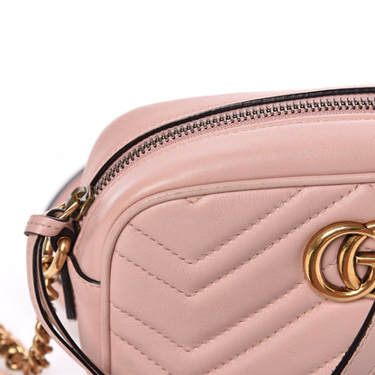 Gucci Calfskin Matelasse Mini GG Marmont Chain Shoulder Bag Perfect Pink 10 of 10
