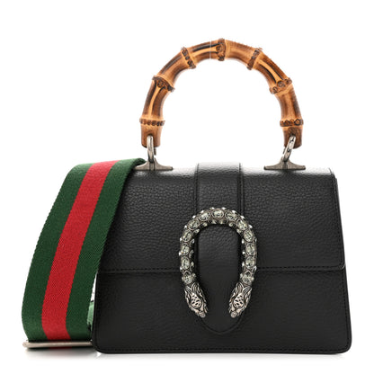 Gucci Dollar Calfskin Crystal Web Mini Dionysus Bamboo Top Handle Bag Black Black Diamond 1 of 11