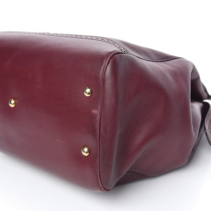 Gucci Calfskin Duilio Brogue Top Handle Bag Burgundy 10 of 22