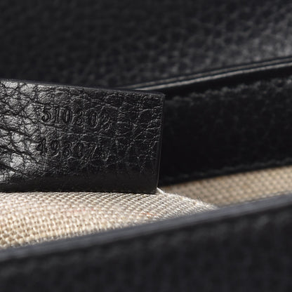 Gucci Dollar Calfskin Interlocking G Top Handle Shoulder Bag Black 7 of 7