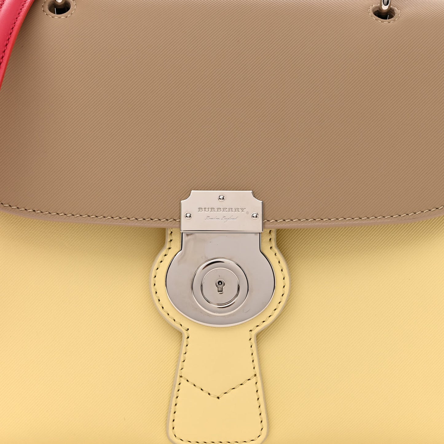 Trench Calfskin Medium DK88 Top Handle Bag Yellow Beige Red