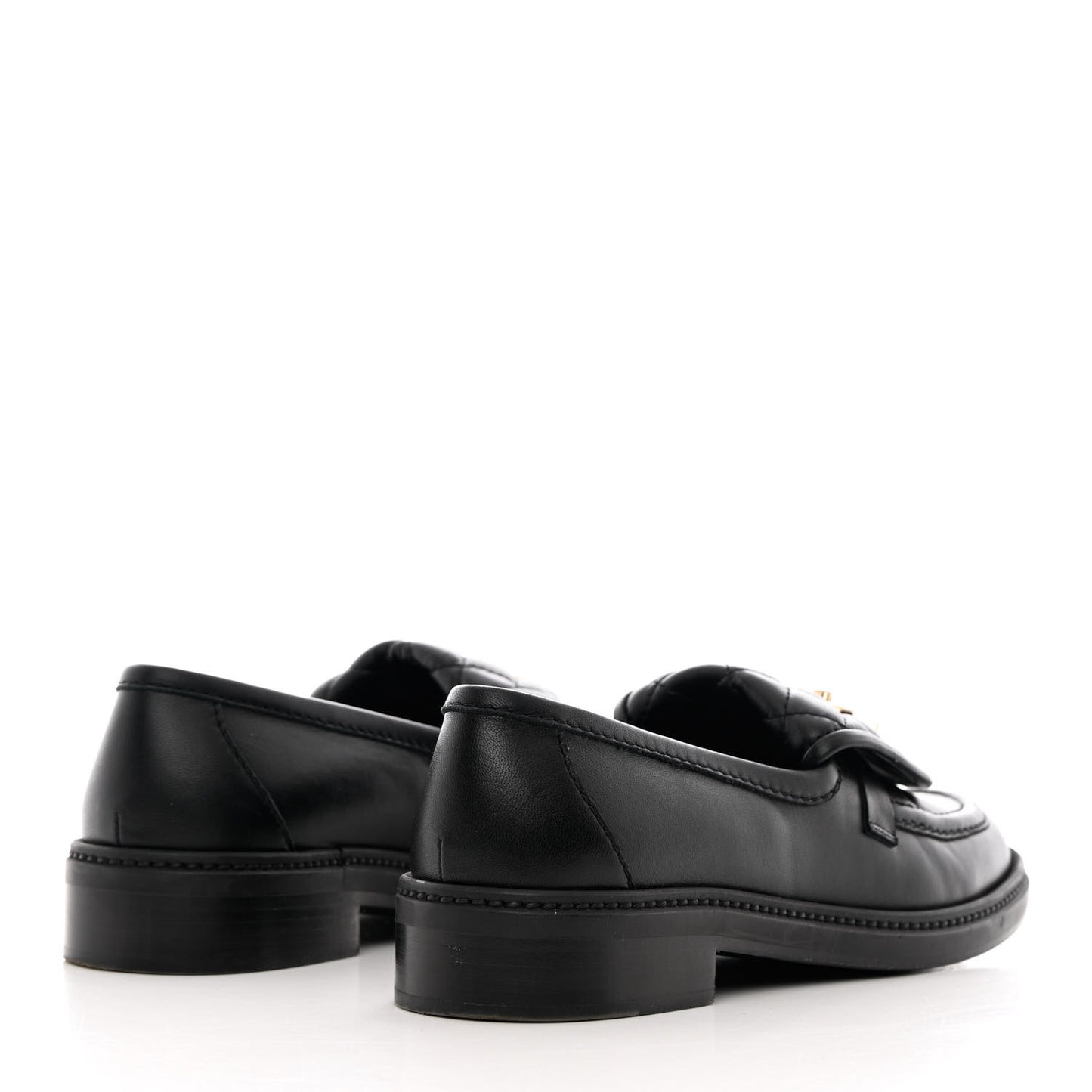 Lambskin Quilted CC Turnlock Loafers 38 Black