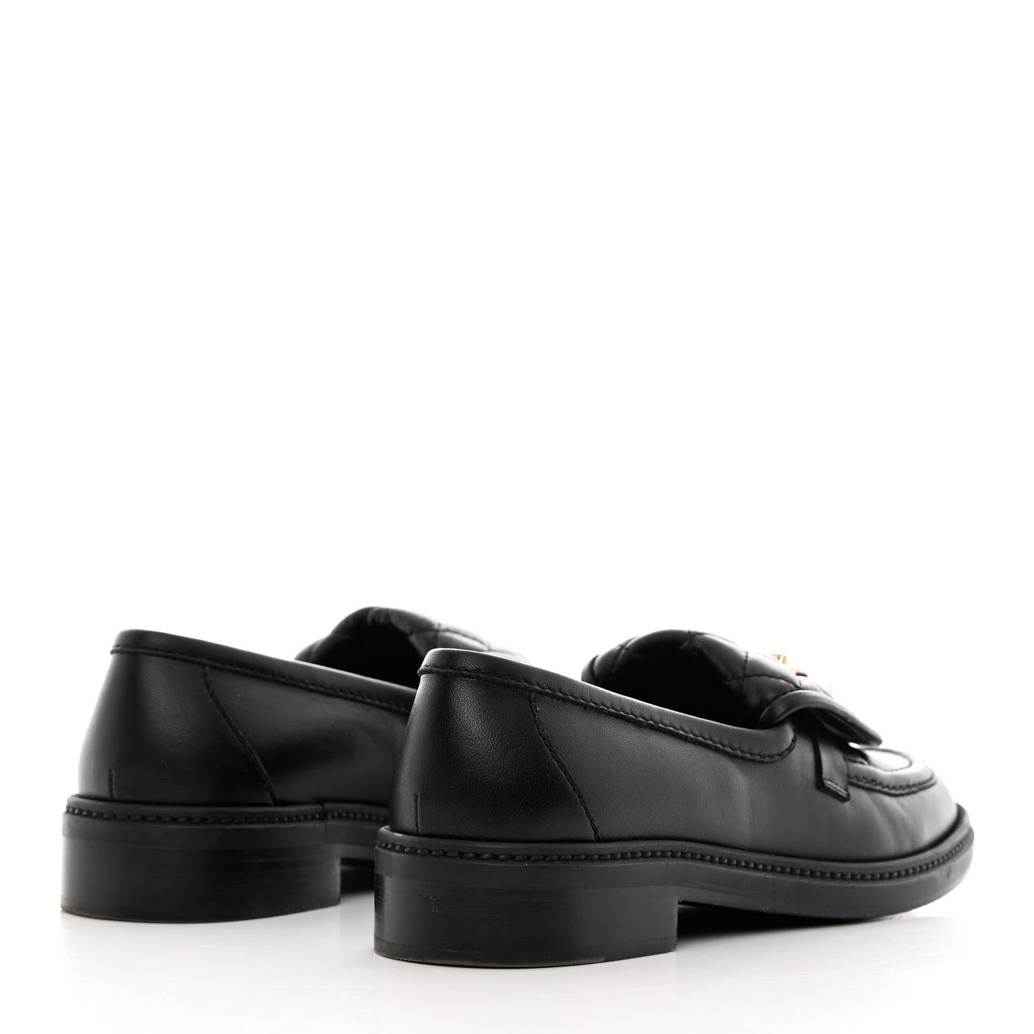 Chanel Lambskin Quilted CC Turnlock Loafers 38 Black 4 of 12