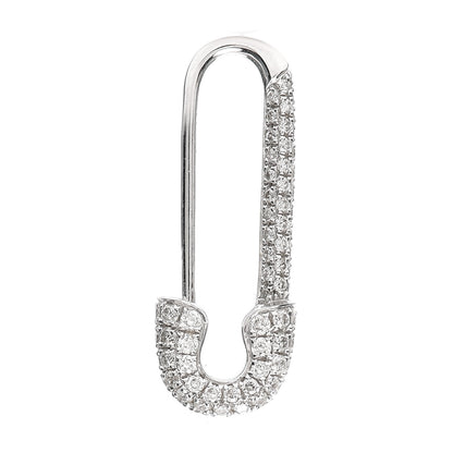 Anita Ko 18K White Gold Diamond Mini Safety Pin Earring 1 of 3