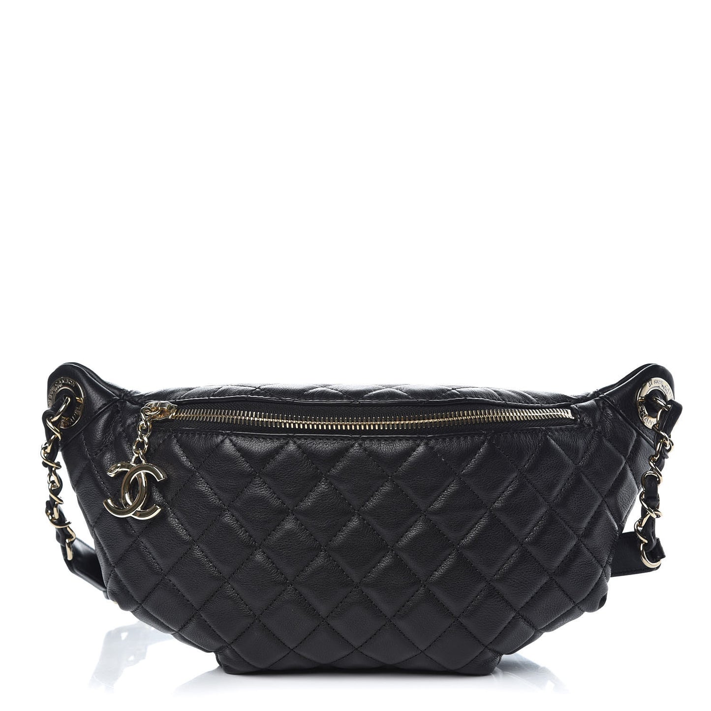Calfskin Quilted Belt Me Up Waist Bag Black