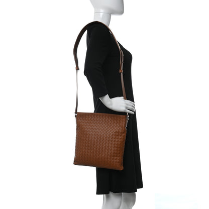 Bottega Veneta Nappa Intrecciato Flat Messenger Bag Camel 2 of 10