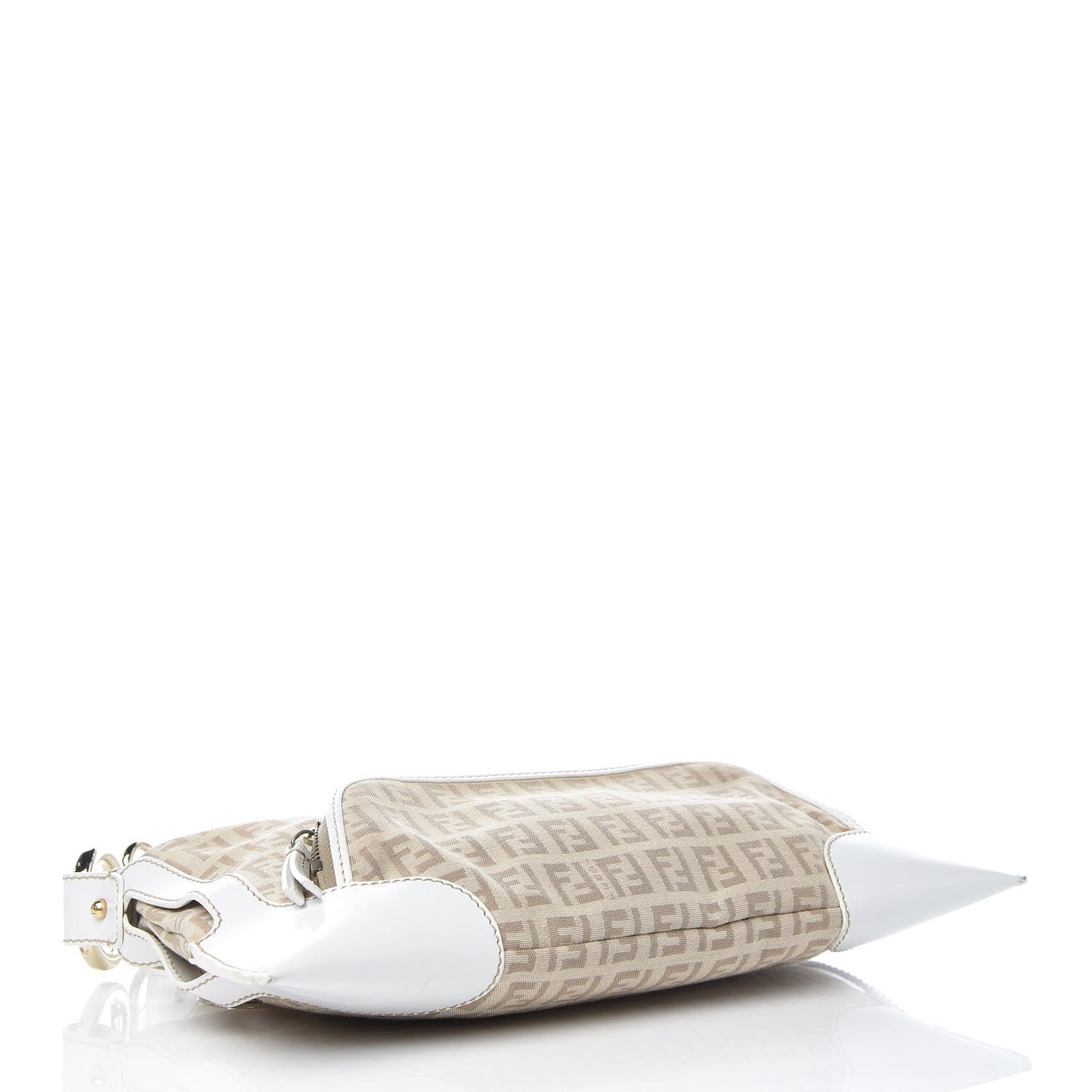 Zucchino Vitello Small Chef Pocket Shoulder Bag Beige White