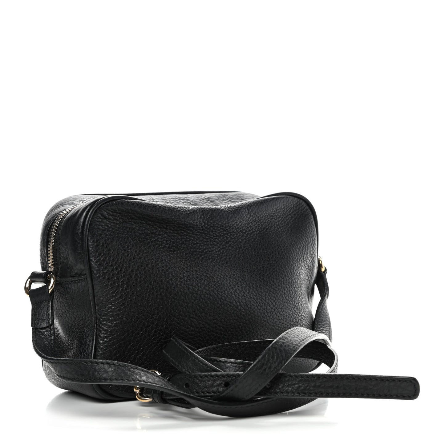 Pebbled Calfskin Small Soho Disco Bag Black